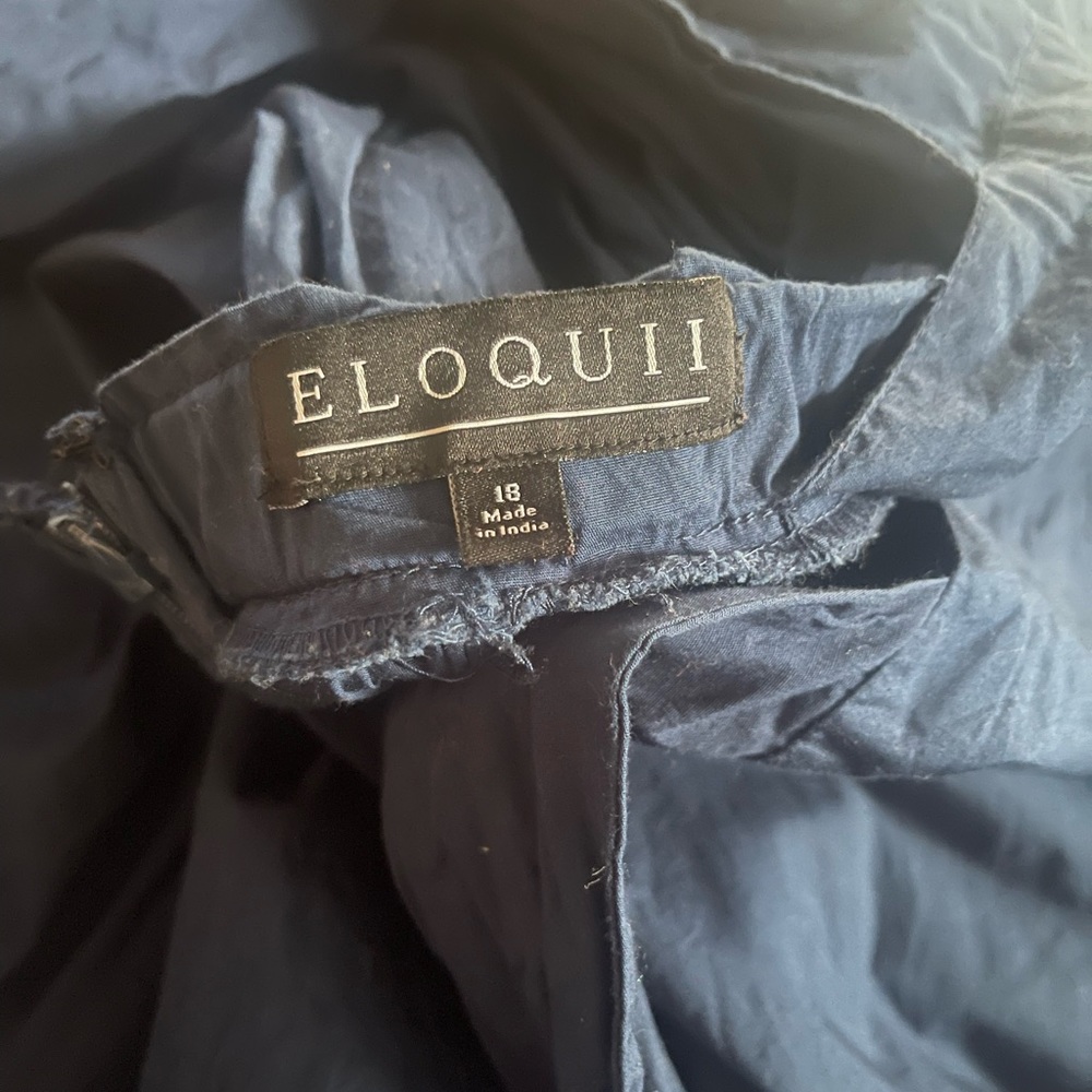 Eloquii Back Tie Navy Midi Dress Size 18 - Picture 4 of 5